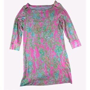 Lilly Pulitzer Sophie Dress Flamingo Pink Southern Charm print Size Large